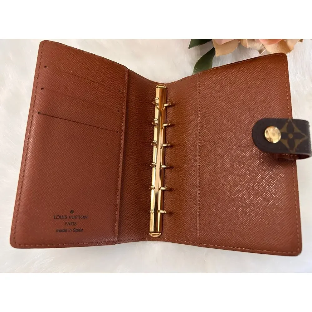Vintage Authentic Louis Vuitton Monogram PM Ring Agenda Made in Spain CA1918